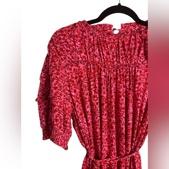 Boden Pink & Red Yoke Detail Belted Jersey Mini Dress Women’s Sz 12 Regular NWT - Picture 8 of 16